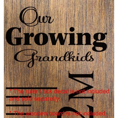 Our Growing Grandkids Add-On Sticker Growth Chart Ruler Head Nursery Kids Vinyl Decal