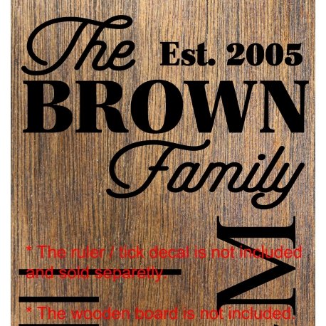The Custom Family Est Year Add-On Sticker Growth Chart Ruler Head Nursery Vinyl Decal