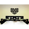 Geometric Diamond Heart Decal Wedding Decorations Valentine's Day Decor Sticker