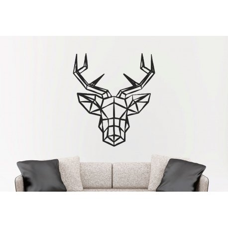 Geometric Deer Head Wall Sticker Vinyl Decal Removable Antler Reindeer Decor