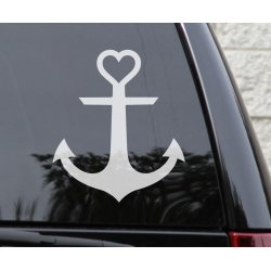 Anchor Heart Sticker Vinyl Decal Car Boat Bike Laptop Phone Marine Theme 