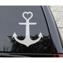 Anchor Heart Sticker Vinyl Decal Car Boat Bike Laptop Phone Marine Theme 