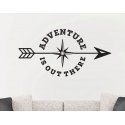 Adventure is out there Compass Steering Wheel Arrow Removable Wall Sticker Decal