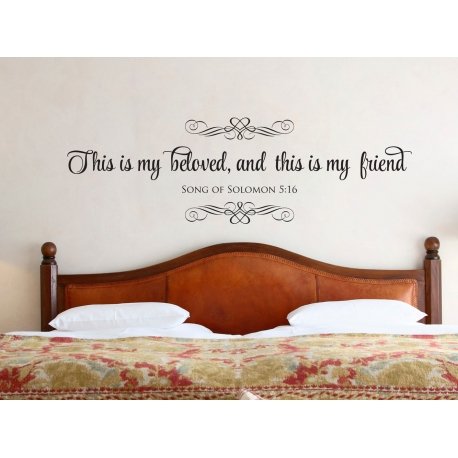 This is my beloved, and this is my friend Solomon Bible Verse Wall Sticker Decal