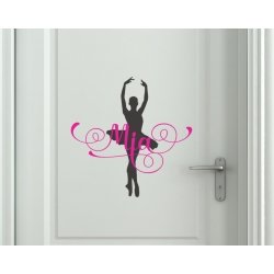 Ballerina Ballet Custom Name Door Sticker Personalized Decal Gift for Girl