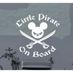 Little Pirate Mickey Mouse Baby on Board Sticker Decal Sign