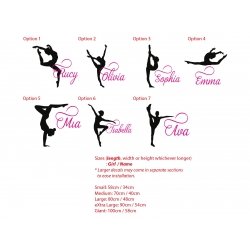 Gymnastics Girl Custom Name Wall Sticker Personalized Decal Gymnast