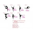 Gymnastics Girl Custom Name Wall Sticker Personalized Decal Gymnast