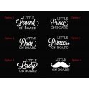 Little Legend Dude Lady Prince Princess Man Baby on Board Car Sticker Decal