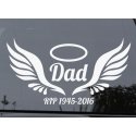 RIP Wings Custom Memorial Car Sticker Decal Wings