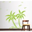 Palm Tree Decal Sticker Seagulls Birds Beach Tropical Nursery Theme