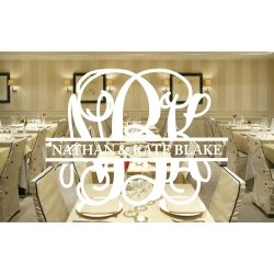 Personalized Couple Family Name Vine Monogram Wedding Gift Sticker Decal