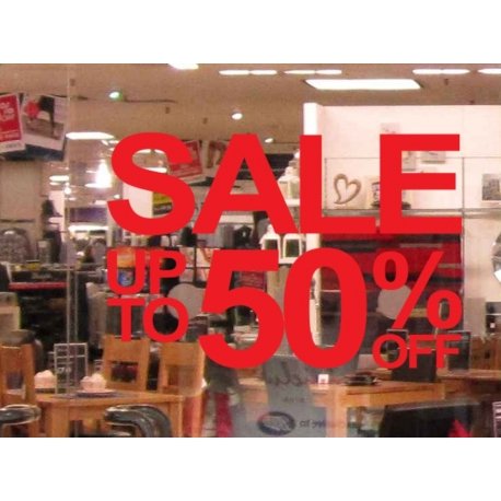 SALE UP TO XX Percent OFF SHOP WALL WINDOW SIGN VINYL STICKER DECAL