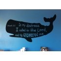 Jonah 2:2 In my distress,I called Lord Whale Bible Verse Wall Nursery Decal Sticker