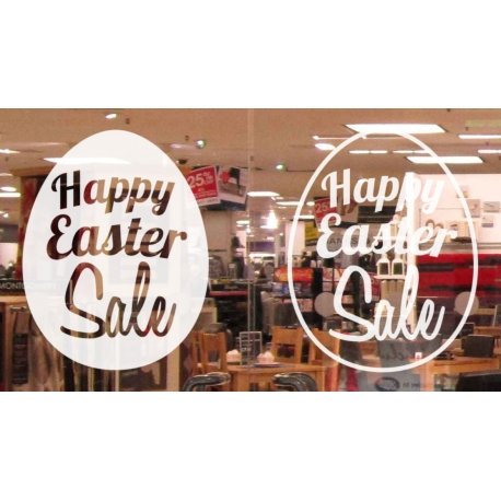 Happy Easter Egg Vinyl Decal Sticker Wall Door Shop Window Party Sign Removable