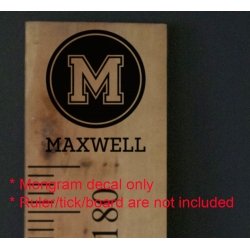 Custom Monogram Ruler Height Chart Add-on or Wall Vinyl Decal Sticker