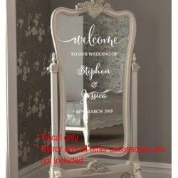 Welcome to Our Wedding Beginning Engagement Sign Wall Mirror Decal Sticker
