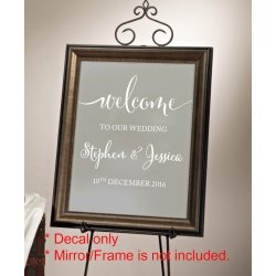 Welcome to Our Wedding Beginning Engagement Sign Wall Mirror Decal Sticker