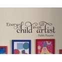 EVERY CHILD IS AN ARTIST - PABLO PICASSO NURSERY ARTWORK WALL DECAL VINYL STICKER