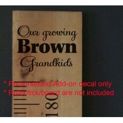 Custom Our Growing Grandkids Add-On Sticker Growth Chart Ruler Head Vinyl Decal