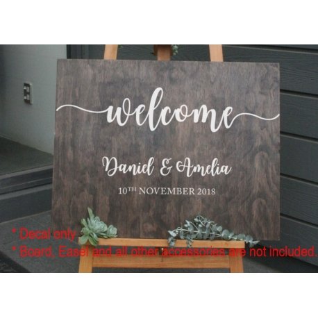 Custom Wedding Engagement Anniversary Welcome Sign Sticker Decal Party Removable