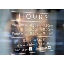 Custom Opening Hours Window Decal Weekdays Weekend Facebook Instagram_simple