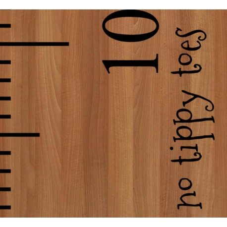 "No tippy Toes" Growth Chart Ruler Add-On Nursery Kids Vinyl Decal Sticker