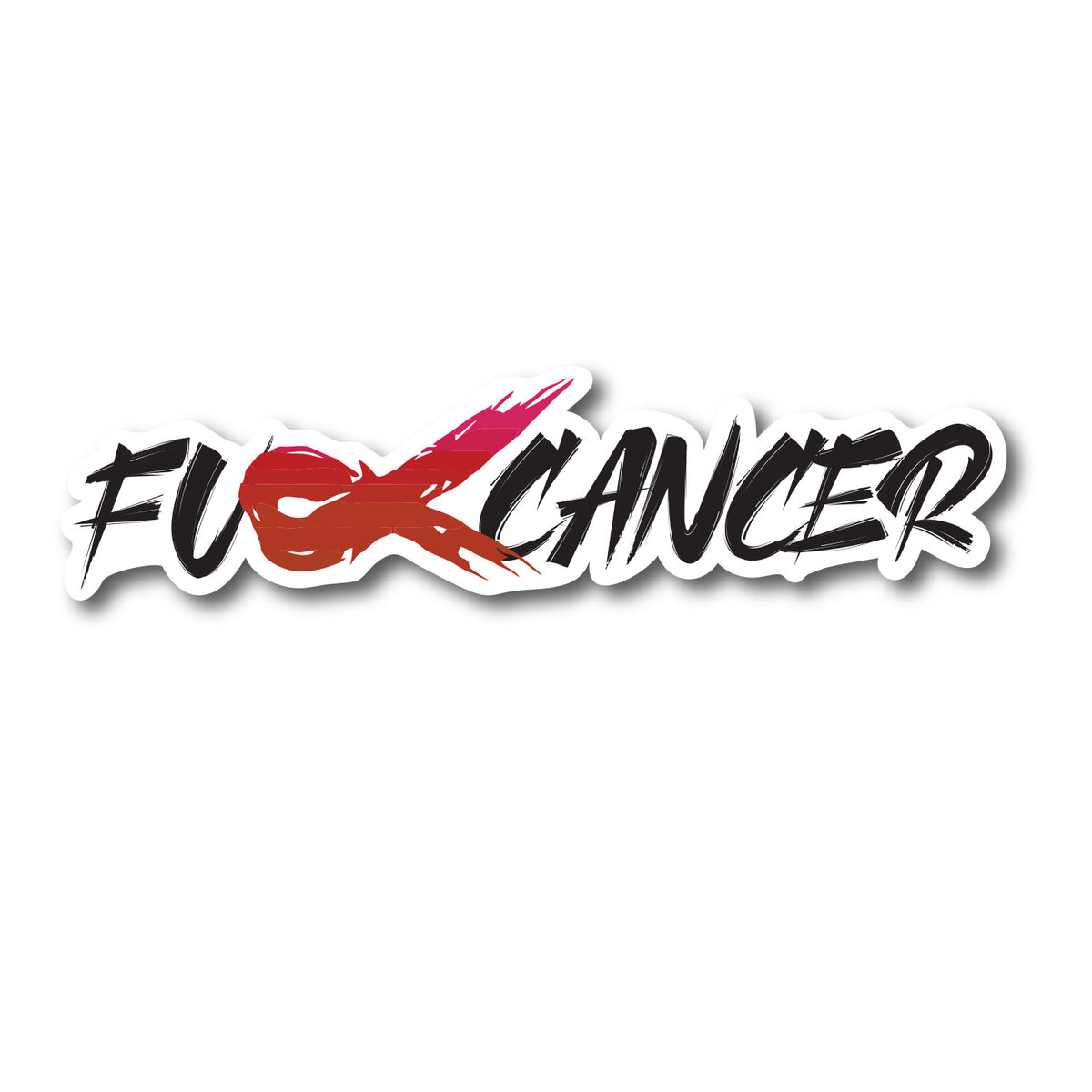 F*ck Cancer multiple myeloma ribbon decal on a white background, hero shot