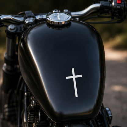 Latin Simple Cross Gothic Decal – for Car, Bike, Window & Wall