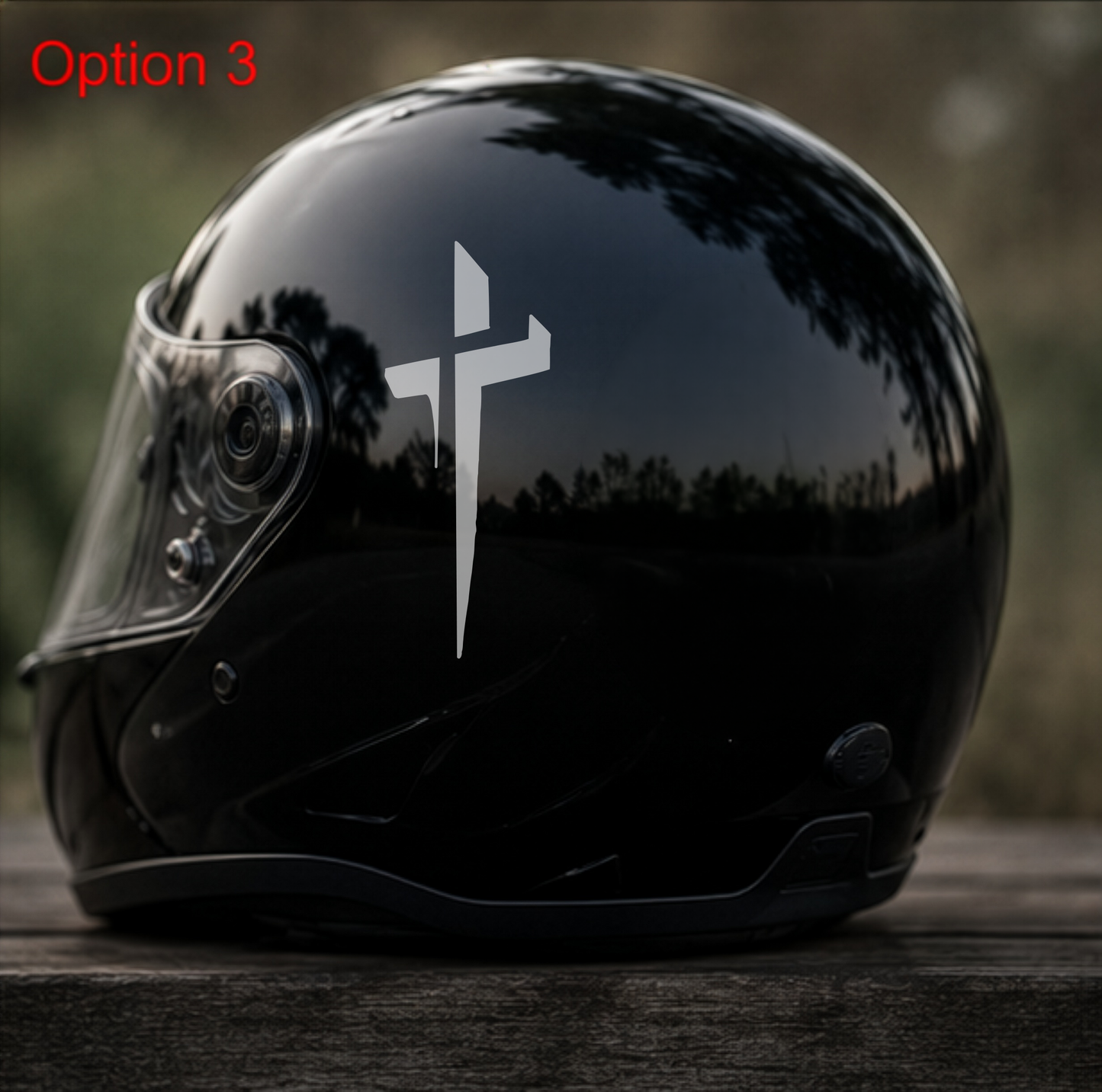 Latin Simple Cross Gothic Decal – for Car, Bike, Window & Wall