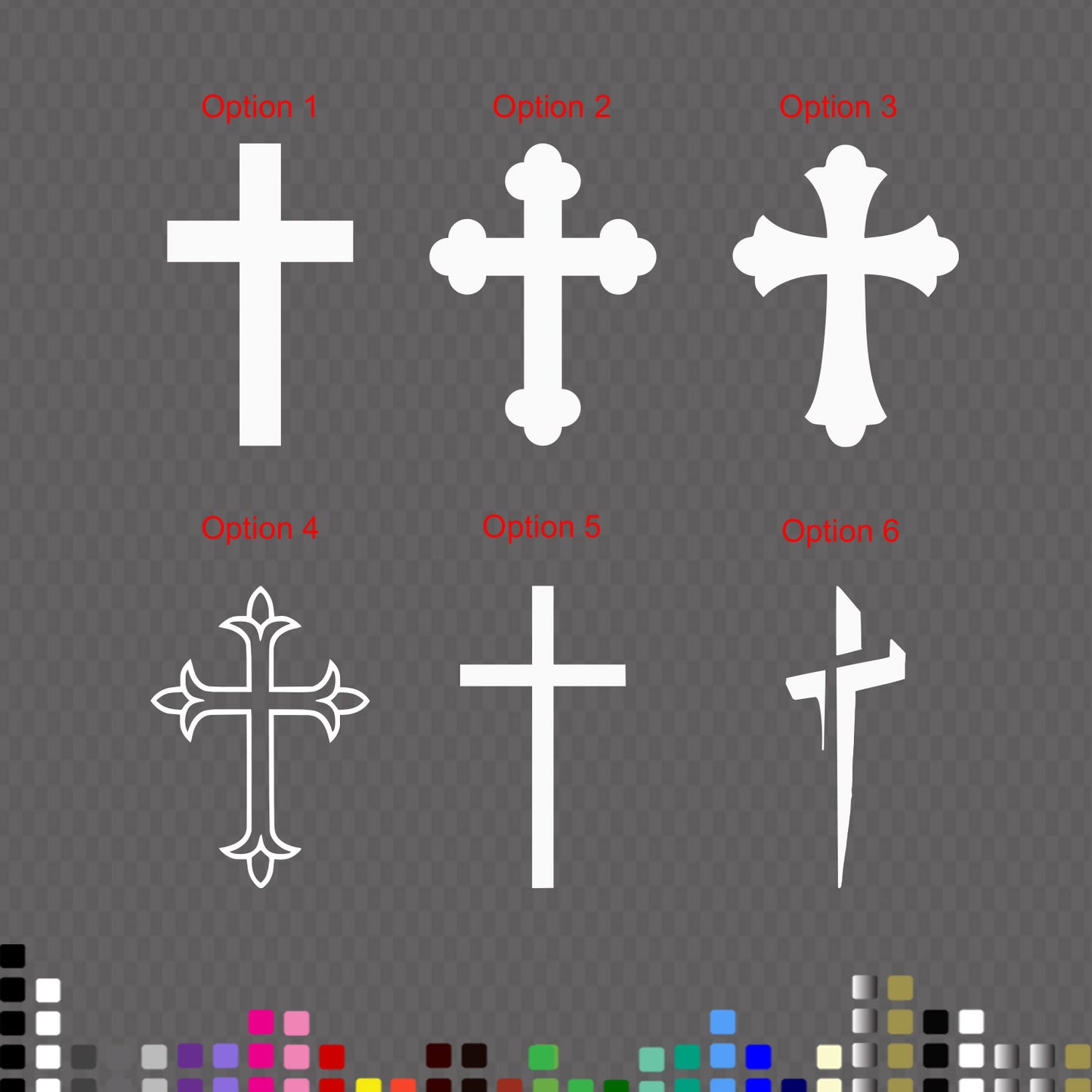 Latin Simple Cross Gothic Decal – for Car, Bike, Window & Wall