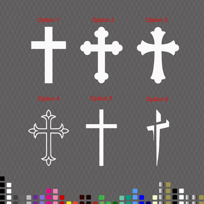 Latin Simple Cross Gothic Decal – for Car, Bike, Window & Wall