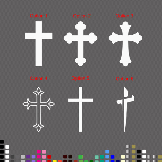 Latin Simple Cross Gothic Decal – for Car, Bike, Window & Wall