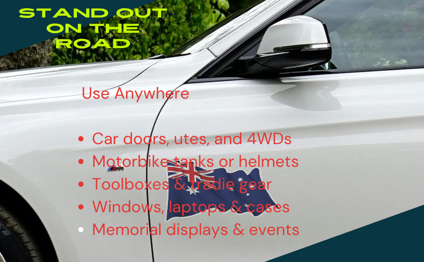 A Pair of Waving Australian Flag Stickers