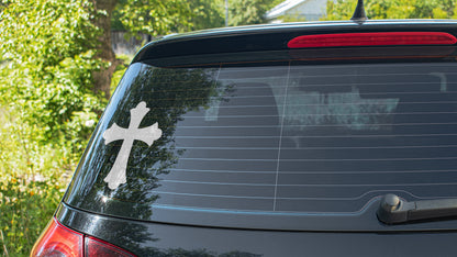 Latin Simple Cross Gothic Decal – for Car, Bike, Window & Wall
