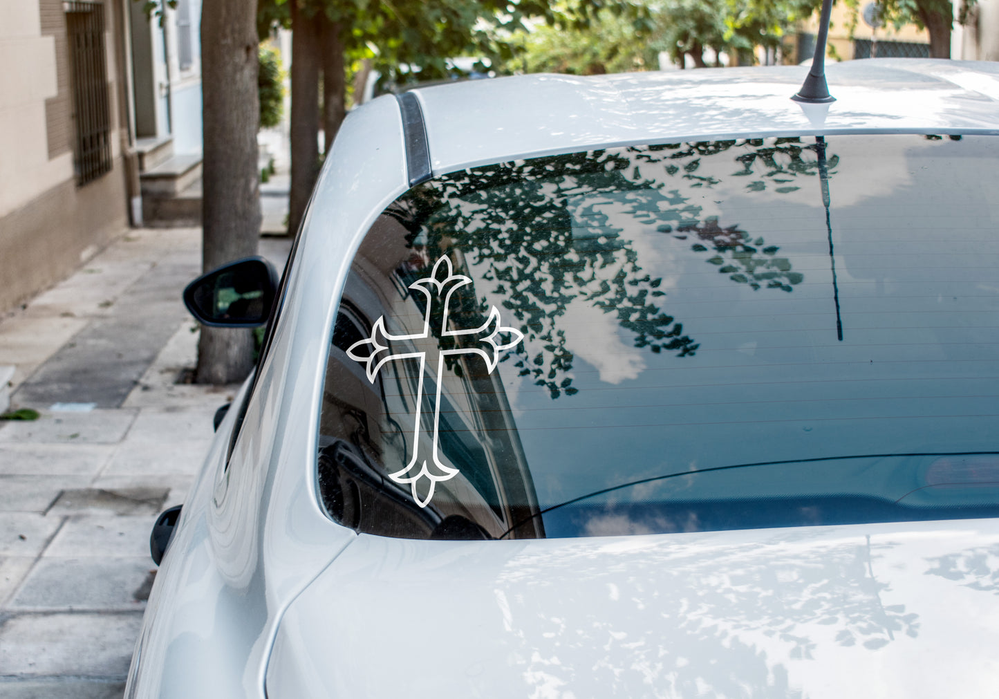 Latin Simple Cross Gothic Decal – for Car, Bike, Window & Wall
