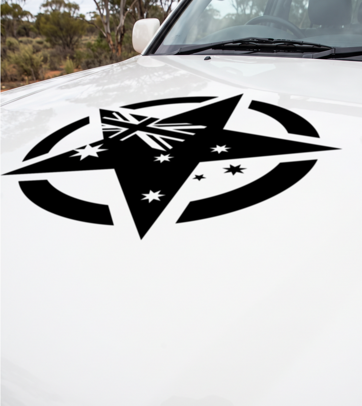 Australian Flag Military Star Decal: Solid Design Vinyl Sticker — alternative view
