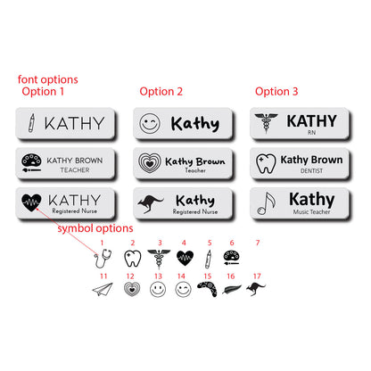 Custom Acrylic Name Badge: Personalized Business Tag, Logo, Symbol — size guide