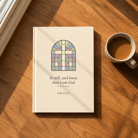 Personalized Prayer Journal, stained glass cover, photo 1