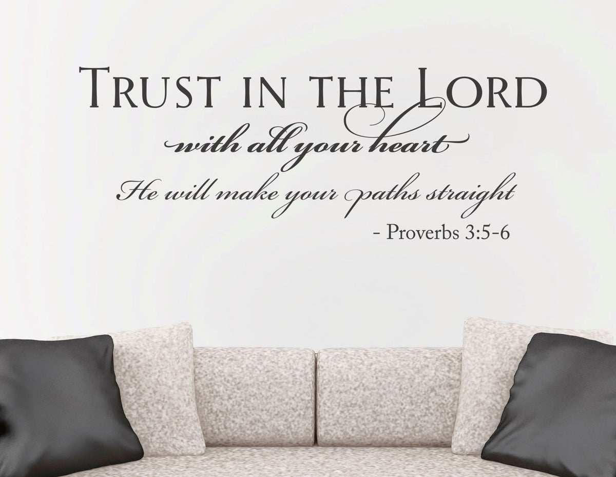 Proverbs 3:5-6 Trust in the Lord God Bible verse Decal Sticker — product photo