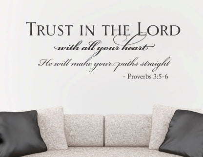 Proverbs 3:5-6 Trust in the Lord God Bible verse Decal Sticker — product photo