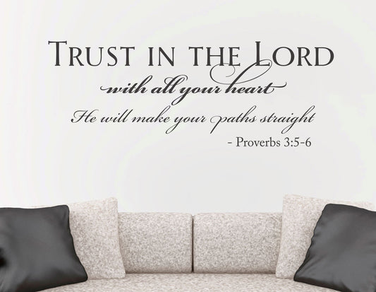 Proverbs 3:5-6 Trust in the Lord God Bible verse Decal Sticker — product photo