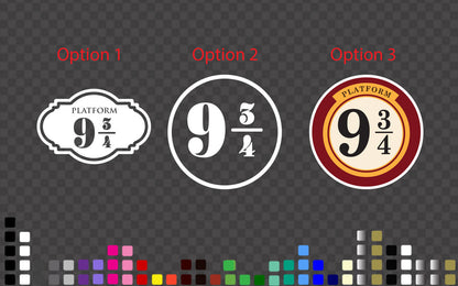 Platform 9 3/4 Sticker Decal Harry Potter Theme Car Caravan Wall Door — product photo