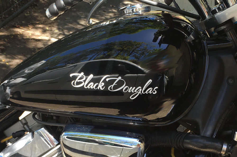 Custom Text Outdoor Permanent Vinyl Decal Sticker Very Durable 5 cm ~ 200 cm — in use