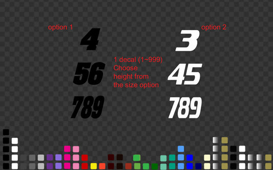 Custom Race Number Decal Sticker Motocross Kart MX Dirt Bike — product photo