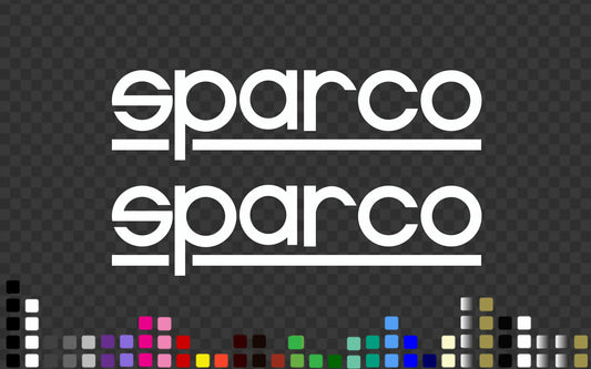 Sparco Sticker Decal 2x Pair Racing Drift Motorsport Car Vinyl White Black — product photo
