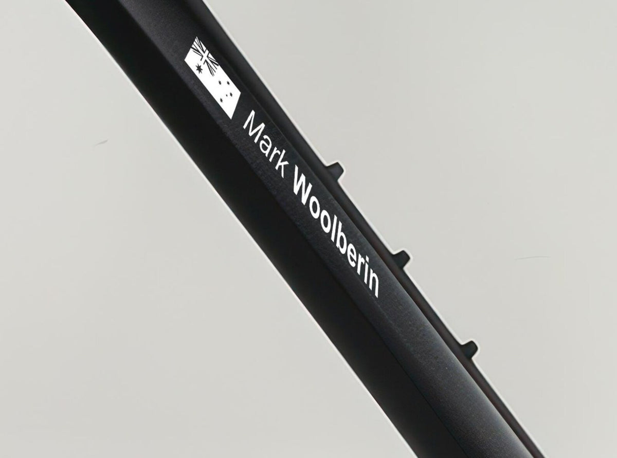 2x Custom Cyclist Name Flag Decal Bike Helmet Frame Sticker — shown applied