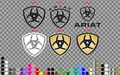 Ariat logo outdoor decal sticker horse car Cowgirl Cowboy 4x4 UTE — product photo