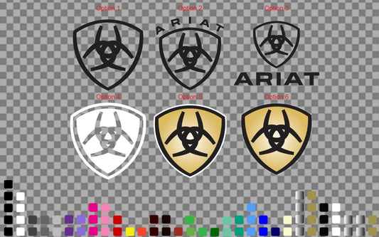 Ariat logo outdoor decal sticker horse car Cowgirl Cowboy 4x4 UTE — product photo