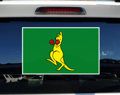 Boxing Kangaroo Car Sticker Decal Australia Day Flag Spirit Symbol Identity — shown applied